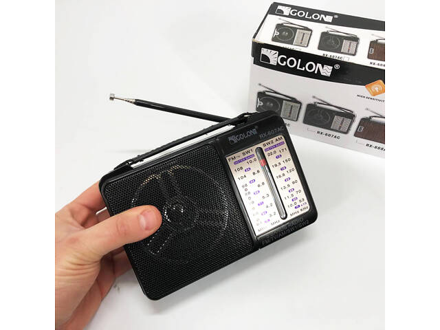 Портативний радіоприймач всехвильовий GOLON RX-607 AC, переносний приймач FM, FM-приймачі - Фото 9