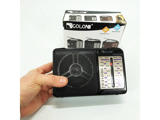 Портативний радіоприймач всехвильовий GOLON RX-607 AC, переносний приймач FM, FM-приймачі - Фото 10