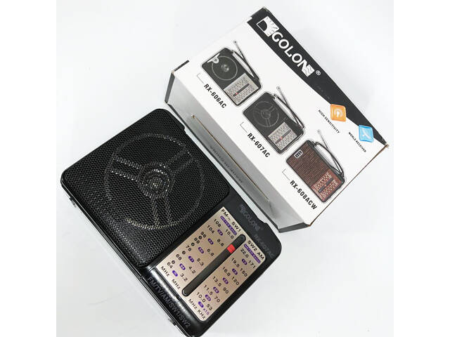 Портативний радіоприймач всехвильовий GOLON RX-607 AC, переносний приймач FM, FM-приймачі - Фото 12