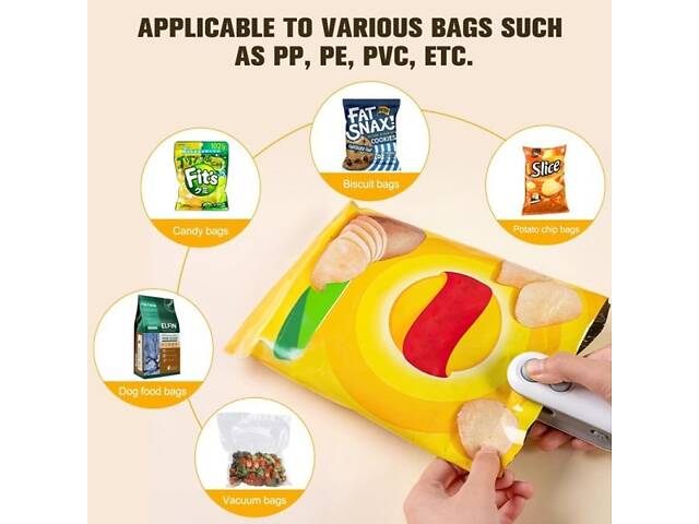 Портативний ручний запаювач пакетів, USB-зарядка, з ножем. - Фото 3