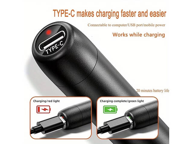 Портативний USB/бездротовий паяльний набір з регульованою температурою. Чорний - Фото 4