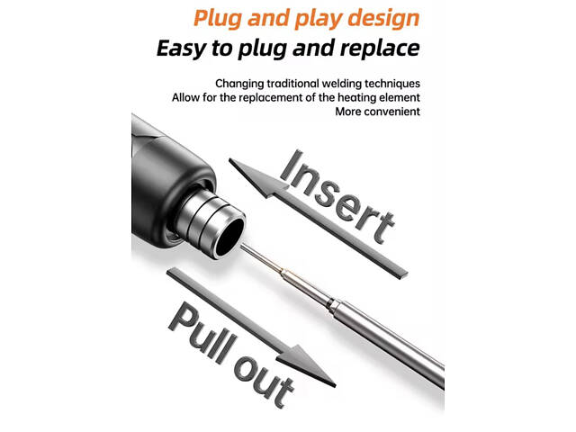 Портативний USB/бездротовий паяльний набір з регульованою температурою. Чорний - Фото 7