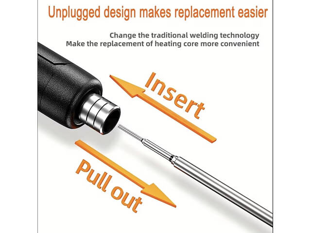 Портативний USB/бездротовий паяльний набір з регульованою температурою. Синій - Фото 3