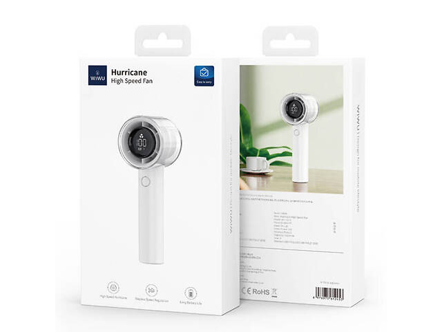 Портативный вентилятор с дисплеем WIWU WI-FS010 White - Фото 2