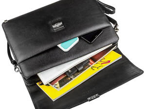 Портфель черный натуральная кожа флотар 717222