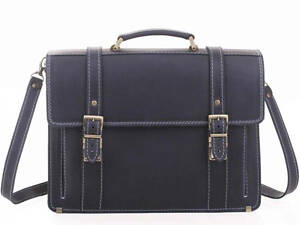 Портфель синий кожаный винтаж casual кэжуал стильный ручная работа