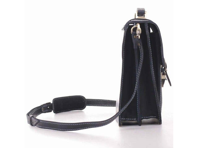 Портфель синий кожаный винтаж casual кэжуал стильный ручная работа - Фото 2