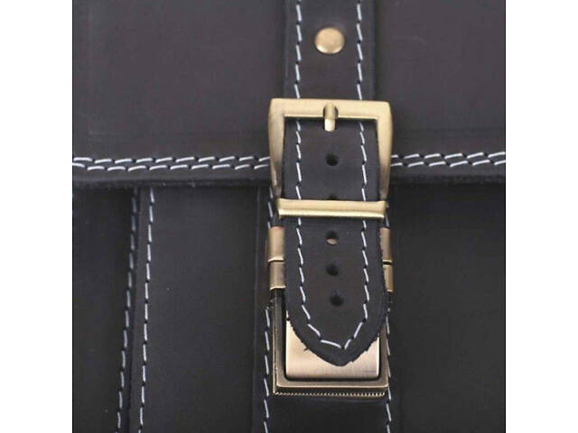 Портфель синий кожаный винтаж casual кэжуал стильный ручная работа - Фото 5