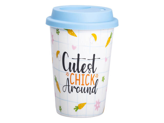 фарфоровый стакан с силиконовой крышкой и отверстием для трубочки 420 мл RX-N240546CA - Фото 4