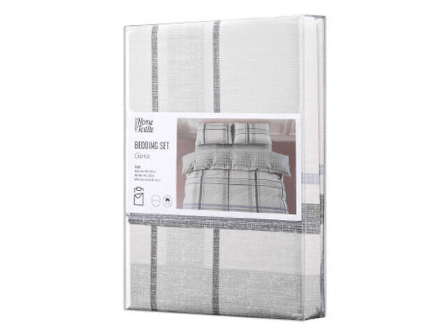 Постільна білизна Ardesto Gloria сатин клітинка, тауп односпальний євро 160х220 (ART1622CG) - Фото 1