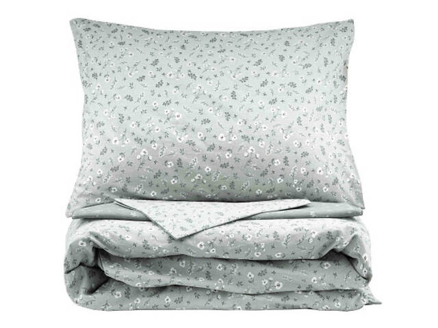 Постільна білизна Ardesto Gloria сатин дрібні квіти, сірий односпальний євро 160х220 (ART1622SS) - Фото 2