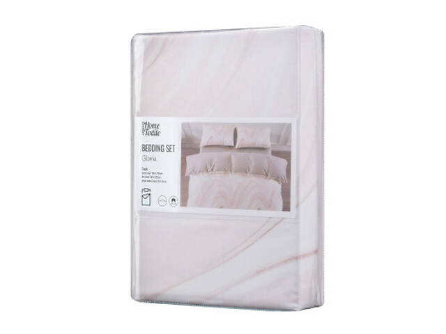 Постільна білизна Ardesto Gloria сатин мармур, бежевий євро 200х220 (ART2022BM) - Фото 1