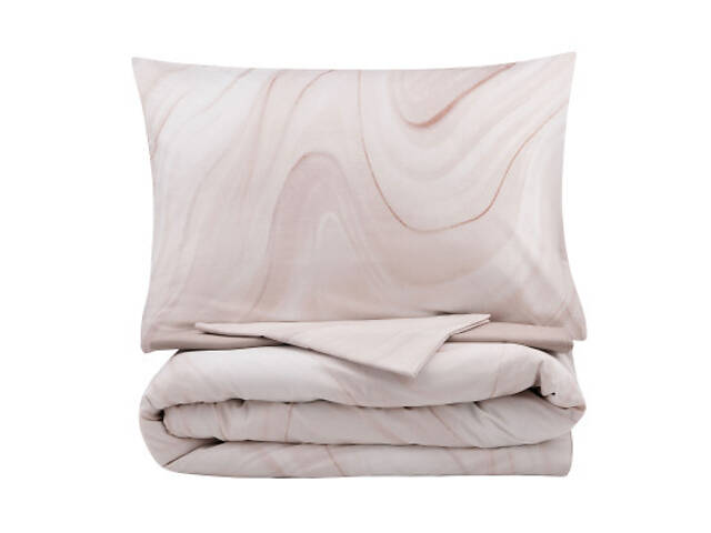 Постільна білизна Ardesto Gloria сатин мармур, бежевий євро 200х220 (ART2022BM) - Фото 2