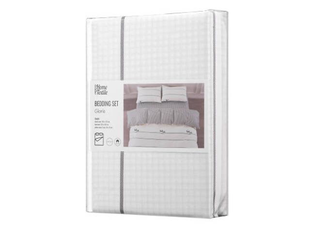 Постільна білизна Ardesto Gloria сатин панди, клітинка євро 200х220 (ART2022PW) - Фото 1