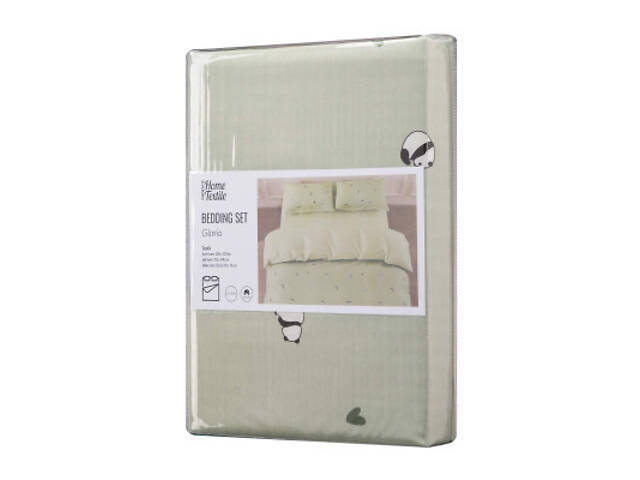 Постільна білизна Ardesto Gloria сатин панди, зелений євро 200х220 (ART2022PS) - Фото 1