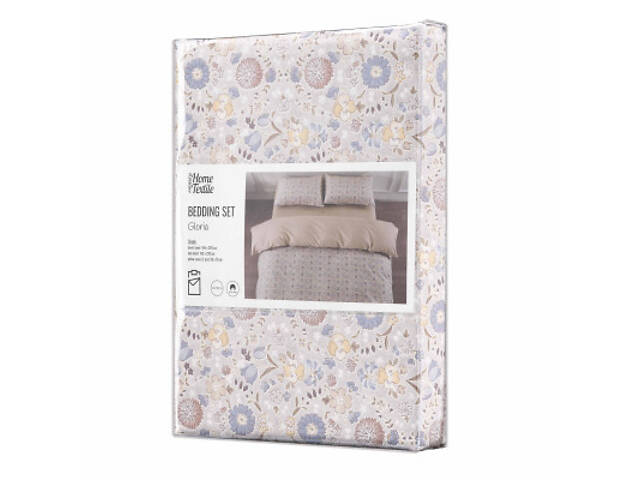 Постільна білизна Ardesto Gloria сатин польові квіти, бежевий євро 200х220 (ART2022WB) - Фото 1