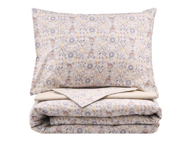 Постільна білизна Ardesto Gloria сатин польові квіти, бежевий євро 200х220 (ART2022WB) - Фото 3