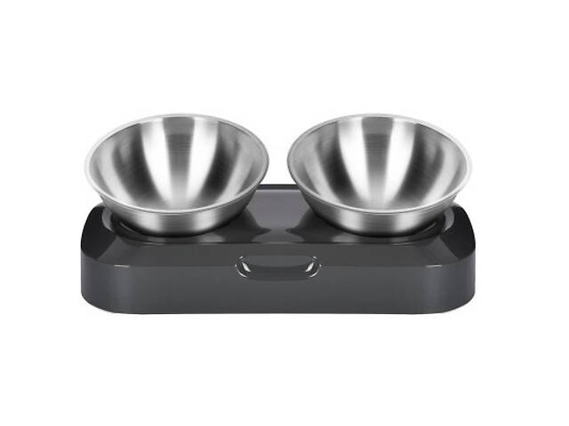 Посуд для котів Lapka Кормушка подвійна з металевими мисками. (LPK-27) - Фото 1