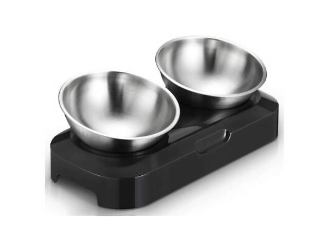 Посуд для котів Lapka Кормушка подвійна з металевими мисками. (LPK-27) - Фото 8