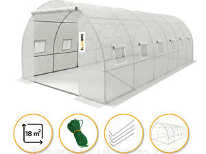 Посилена садова теплиця парник LEOBRO Garden 18м2 White (LB-G107-WHT), Оригінал!