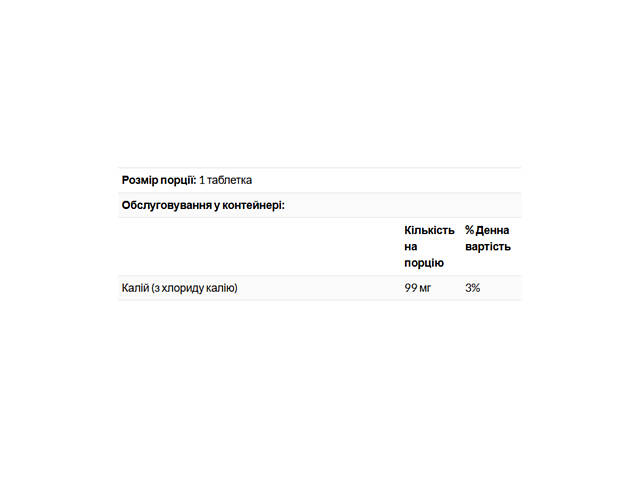 Potassium 99 Chloride - 100 tabs - Фото 2