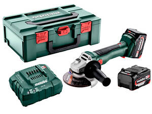 Потужна акумуляторна болгарка Metabo W 18 L BL 9-125 : з АКБ 2шт-18В/4,0Аг, 125мм диск (602374510)