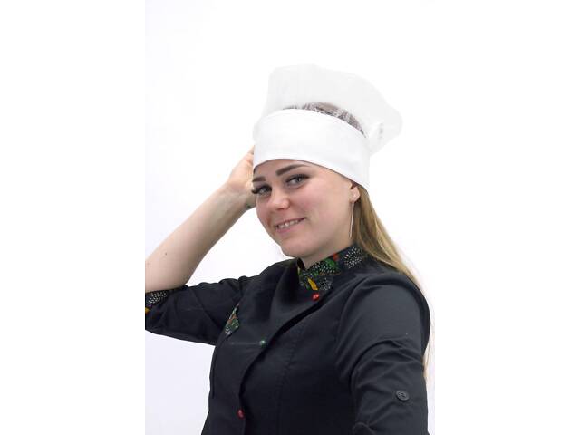Поварской колпак с сеткой котон белый Соти - Форма повара - Фото 1
