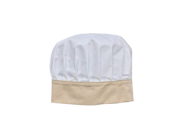 Кухарський ковпак саржа білий/бежевий Танагра ліпучка - Форма кухаря - Фото 1