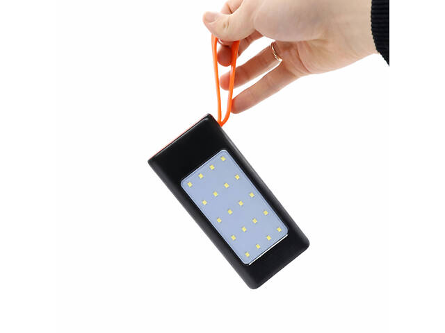 Повербанк JS-658 50000 mAh, 4×USB, Type-C + microUSB, внешний аккумулятор с дисплеем и фонариком, черный - Фото 5