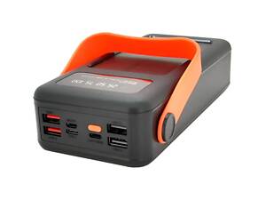 Повербанк NEW на сонячній батареї 50000 mAh c USB і вбудованими кабелями PowerBank JS-635CX