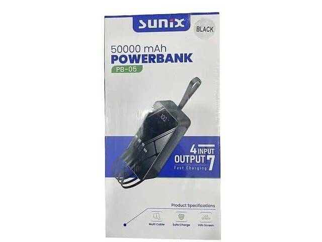 Повербанк Power Bank 50000 mAh Sunix PB-05 Мощный повербанк Power Bank с фонариком - Фото 6