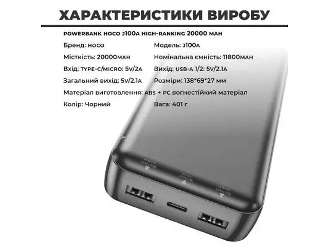 Повербанк PowerBank HOCO J100A Fast Charge - Фото 2