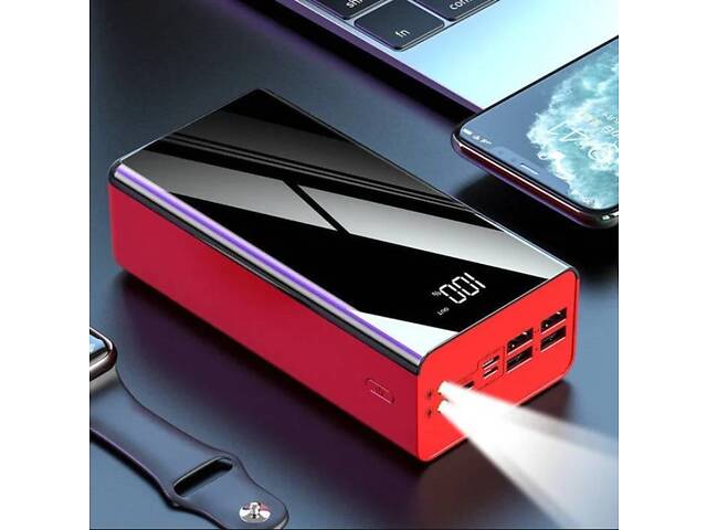 Повербанк з екраном і ліхтариком Smart 60000 mAh 115 Red (15342-hbr) - Фото 2
