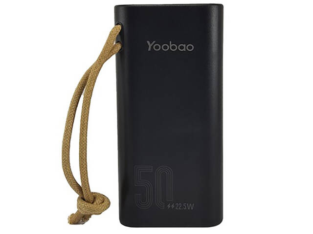 Повербанк Yoobao H5 Power Bank 50000 mAh SCP22.5W/PD20W PD Type-C фонарик Черный - Фото 2