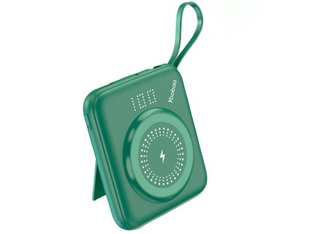 Повербанк Yoobao W1 на 10000 мАч PD 20w Magsafe Зеленый - Фото 1