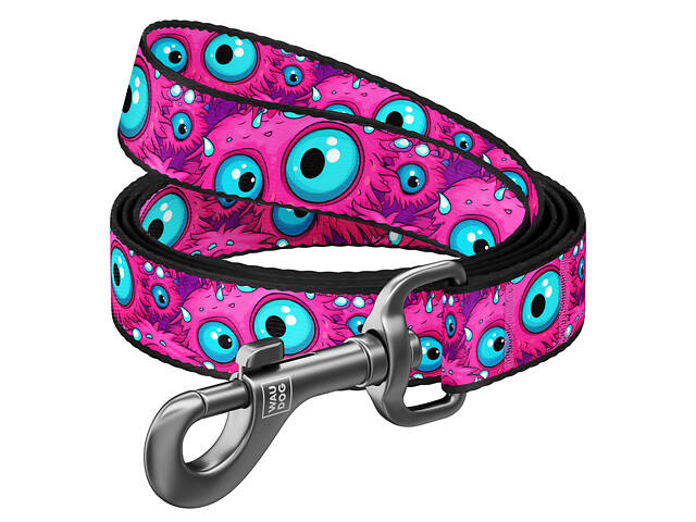 Поводок для собак нейлоновый WAUDOG Nylon, рисунок 'Глаз монстра', L-XXL, Ш 25 мм, Дл 300 см - Фото 1