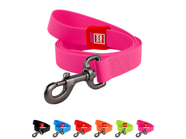 Повідець для собак водостійкий WAUDOG Waterproof, L-XXL, Ш 25 мм, Дов 183 см рожевий - Фото 1
