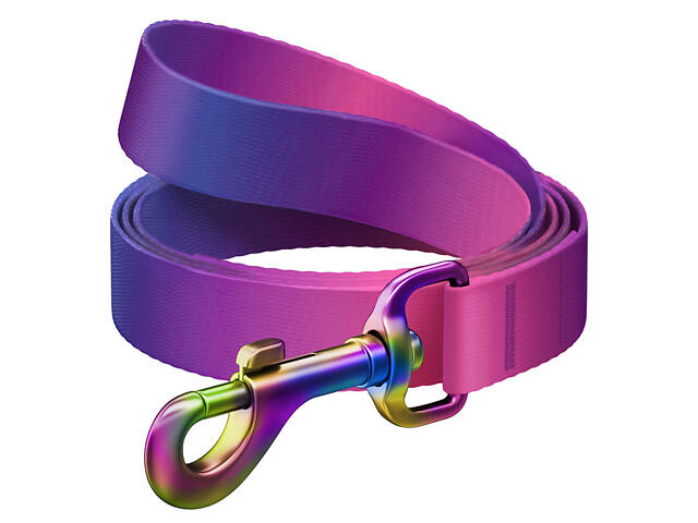 Поводок для собак из нейлона WAUDOG Nylon Recycled, градиент, M, Ш 20 мм, Д 122 см фиолетовый - Фото 1