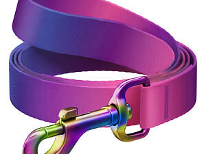 Поводок для собак из нейлона WAUDOG Nylon Recycled, градиент, S, Ш 15 мм, Д 122 cм фиолетовый