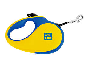 Повідець-рулетка для собак WAUDOG R-leash, малюнок 'Colors of freedom', L, до 50 кг, 5 м, світловідбивна стрічка