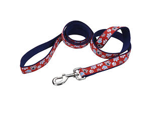 Поводок для собак Coastal Pet Attire Ribbon 2,5 см х 1,8 м Красный с лапками (76484619793)