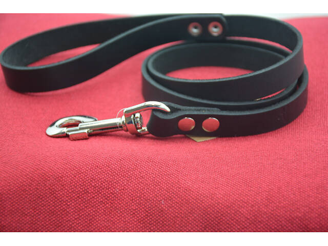 Поводок для собак кожа 0,8/120 см черный - Фото 2