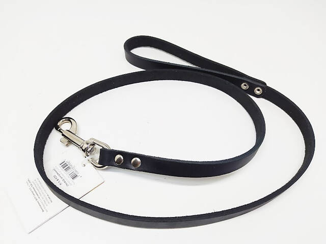 Поводок для собак кожа 14./120 см черный - Фото 1