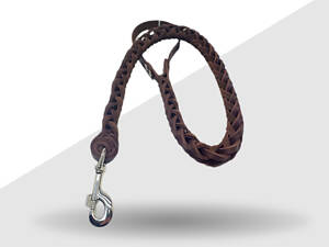 Поводок для собак плетенный кожа коричневый 1.4/3/93
