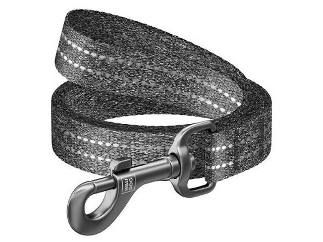 Повідок для собак WAUDOG Re-cotton світловідбиваючий M Ш 20 мм Д 200 см сірий (030911) - Фото 1