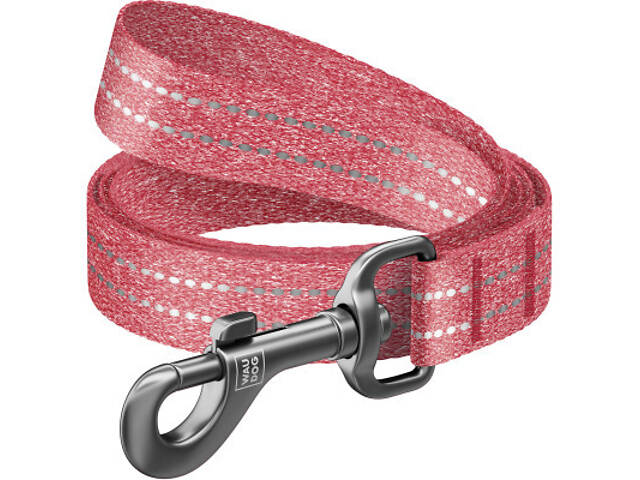 Повідок для собак WAUDOG Re-cotton світловідбиваючий S Ш 15 мм Д 500 см червоний (40133) - Фото 1