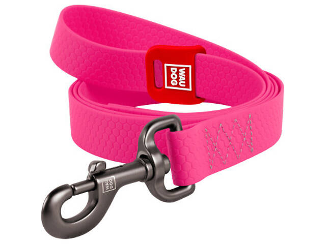 Повідок для собак WAUDOG Waterproof L-XXL Ш 25 мм Д 122 см рожевий (27237) - Фото 1