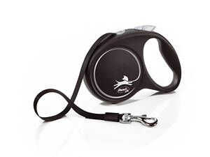 Поводок рулетка для собак Flexi Black Design M 5 м до 25 кг Черный