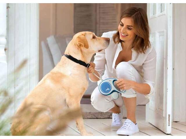 Поводок - рулетка для собак крупных пород до 50 кг. с лентой 8 м. Flexi New Comfort L (Флекси Нью Комфорт Л) Черный. - Фото 5