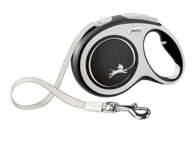 Поводок - рулетка для собак крупных пород до 50 кг. с лентой 8 м. Flexi New Comfort L (Флекси Нью Комфорт Л) Черный. - Фото 1